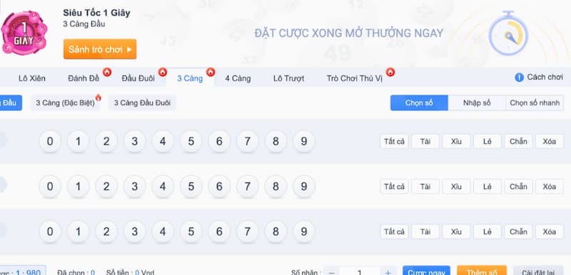 Xổ số siêu tốc YSB66: Cược tính giây, thắng trăm triệu 3 các loại hình xổ số nhanh